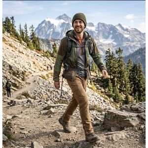 prAna Men's Stretch Zion Slim Pant II, Sepia, 28X32, Tapered Leg, Slim Fit, New